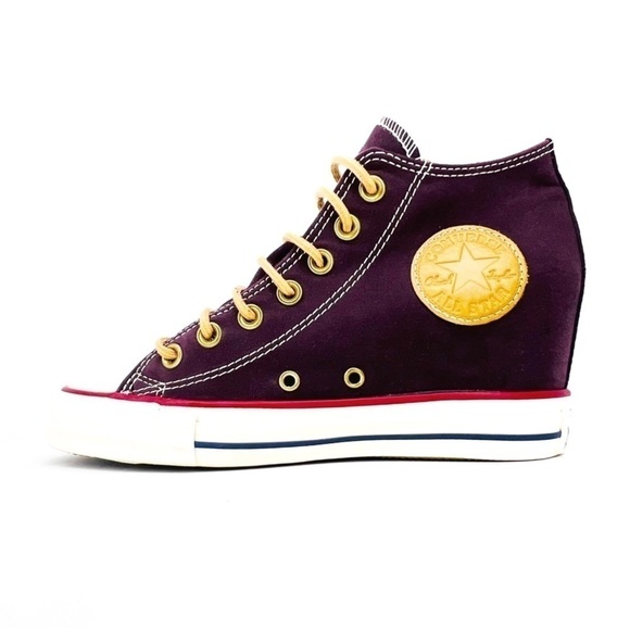 Converse Sneaker Lux Mid Hidden Wedge Heel Purple Women’s CTAS  Size 7 Like New - Picture 4 of 11